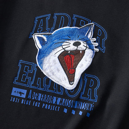 sanyamk 2022 New Ader Error Embroidery Big Fox Letter TShirt Men Hip Hop Streetwear Casual Cotton Short Sleeve Tees Couples Women Summer